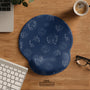 Navy mousepad and wrist rest with a Japanese koi fish and ripple line-art design.
