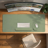 Sage green ergonomic mousepad with wrist support for desk