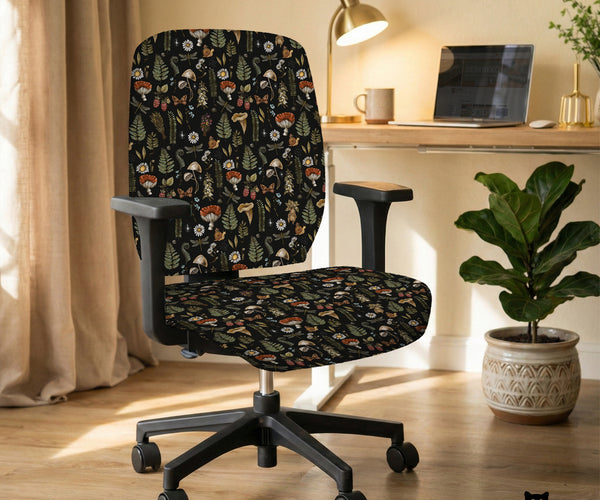 Woodland Pattern Desk Chair Cover - Chair Covers - Deskneko - Desk Chair Covers