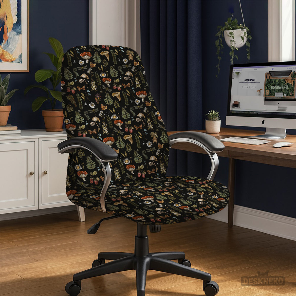 Woodland pattern desk chair cover