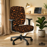 Orange black chair cover