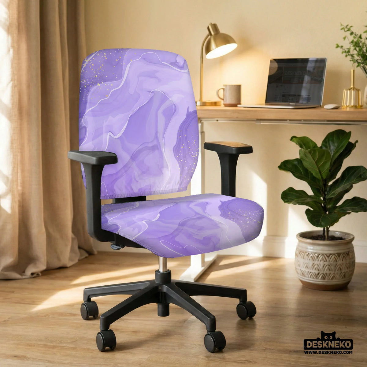 Purple Marble Chair Cover - Deskneko