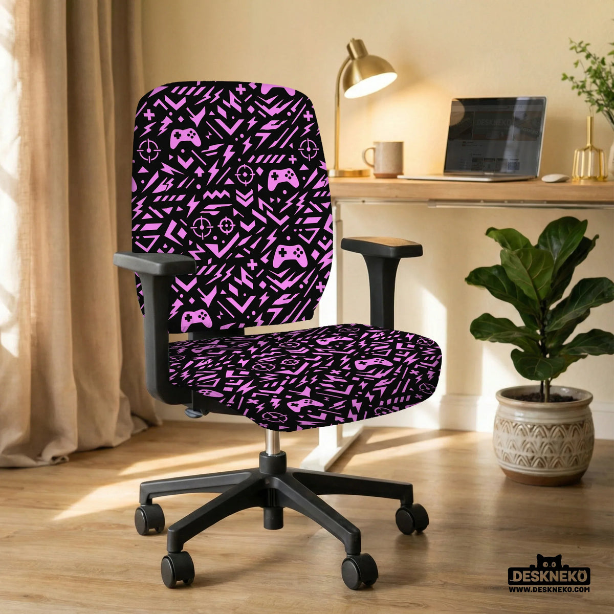Black & pink chair cover