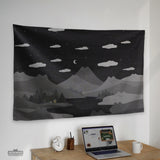 Cute cat mountains wall tapestry
