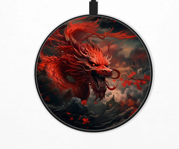 Red Dragon Wireless Charger - Deskneko