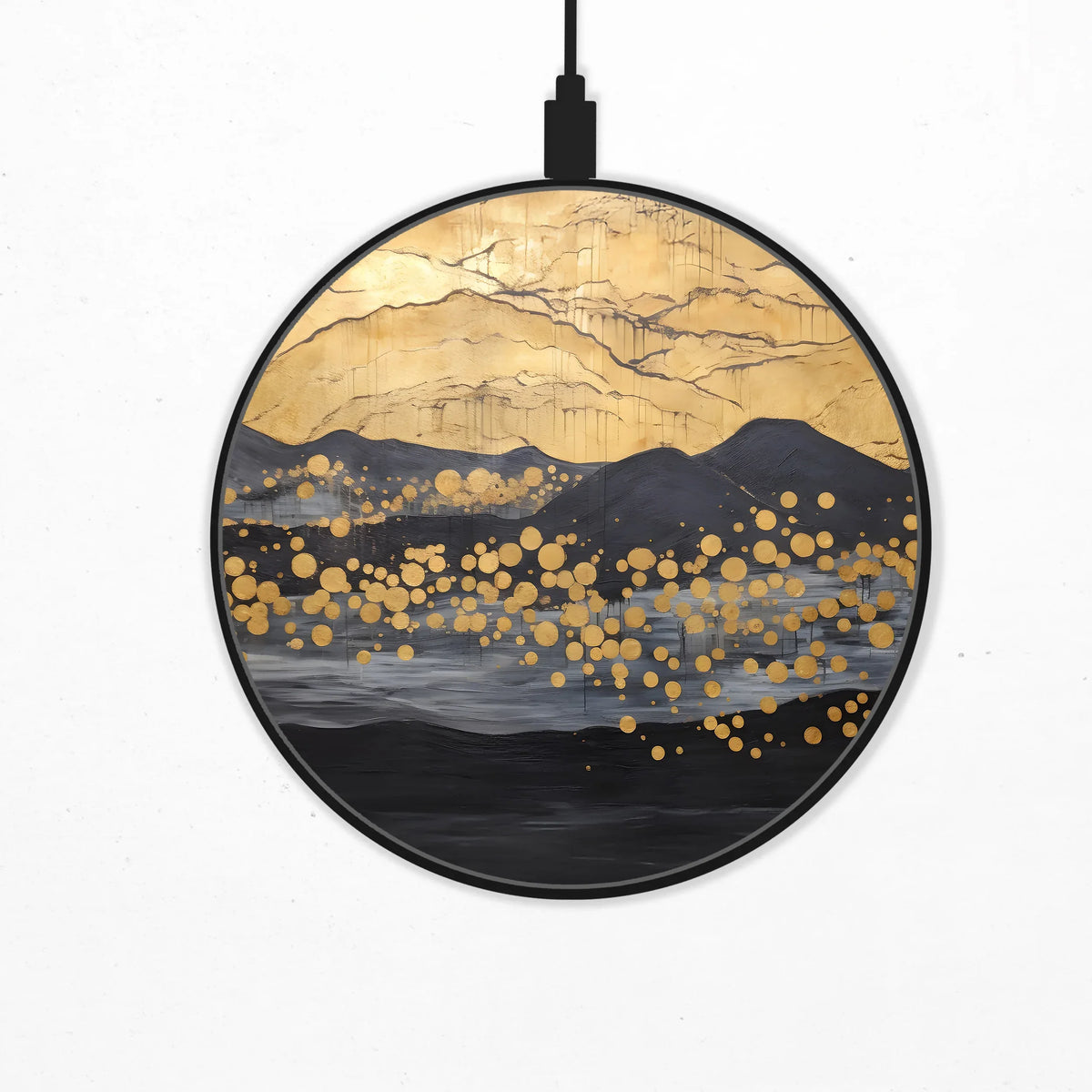 Black Gold Wireless Charger - Deskneko