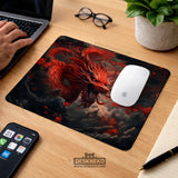 Crimson red dragon desk mat mousepad