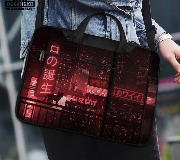 Red cyberpunk laptop sleeve & bag