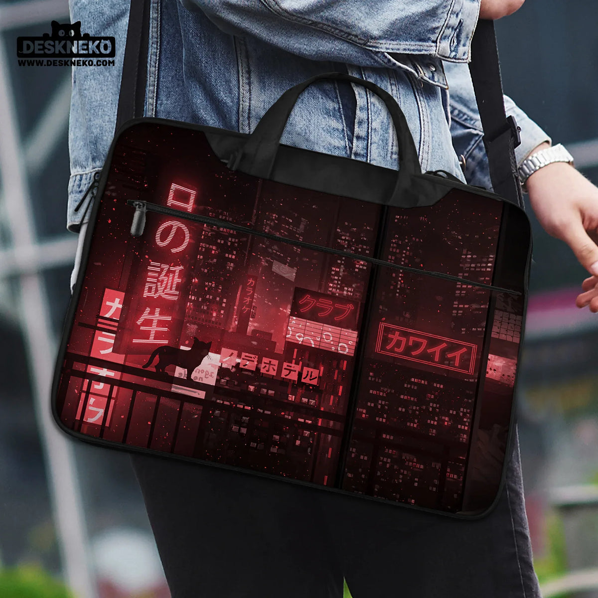 Red cyberpunk laptop sleeve & bag