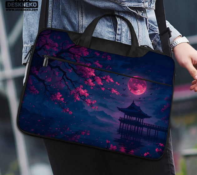 Dark sakura night laptop sleeves & bags