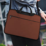 Mahogany laptop sleeve & bag, minimalist brown work case