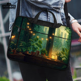 Cozy green window laptop sleeve & bag