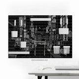 Tokyo Night Pixel Pegboard Organizer, Cyberpunk Wall Storage - Deskneko