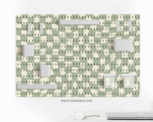 Green checker pegboard