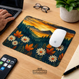 Sunset forest mountain desk mat