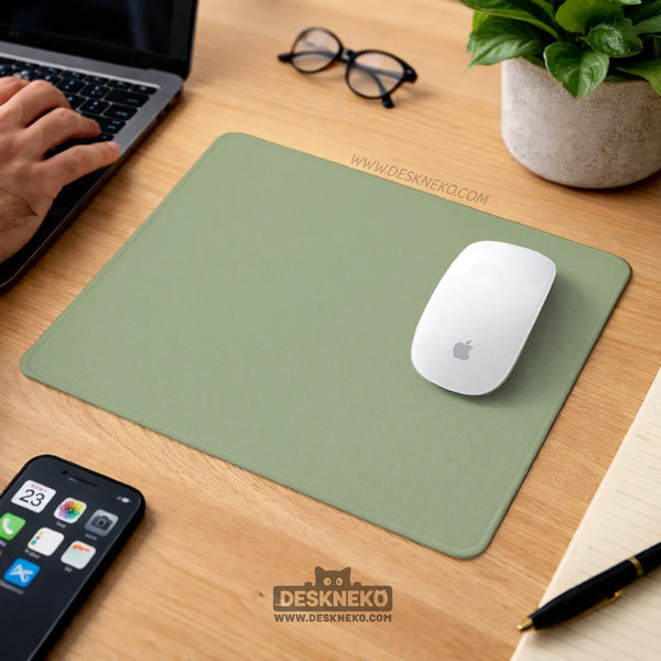 Sage Green Ergonomic Mousepad with Wrist Support for Desk - Deskneko