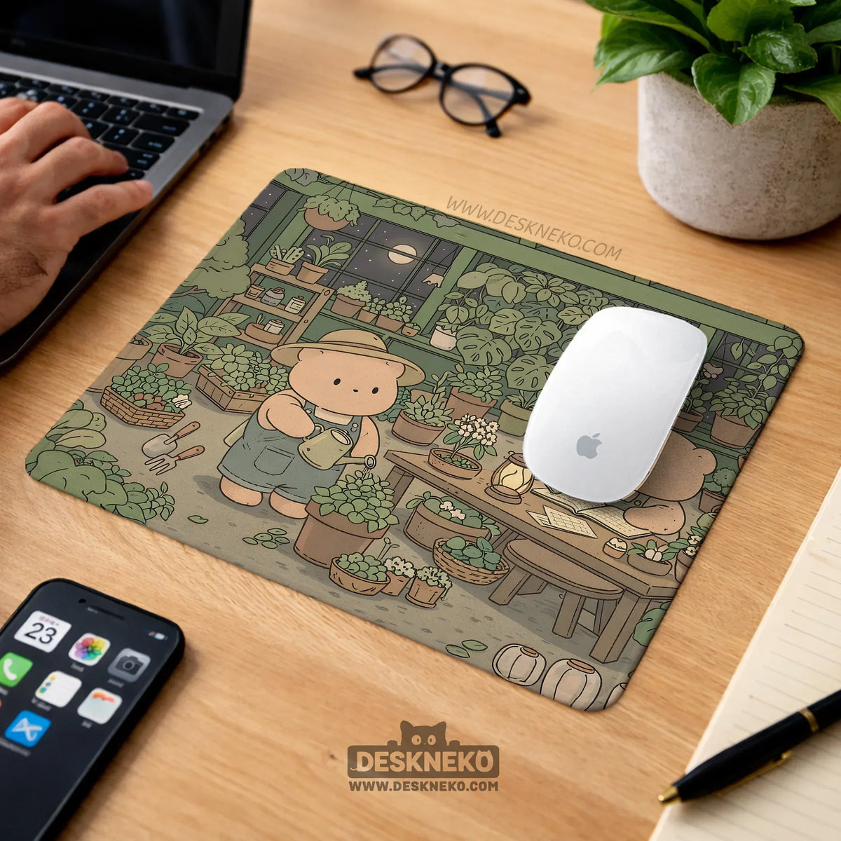 Kawaii bear ergonomic mousepad and keyboard wrist rest desk support