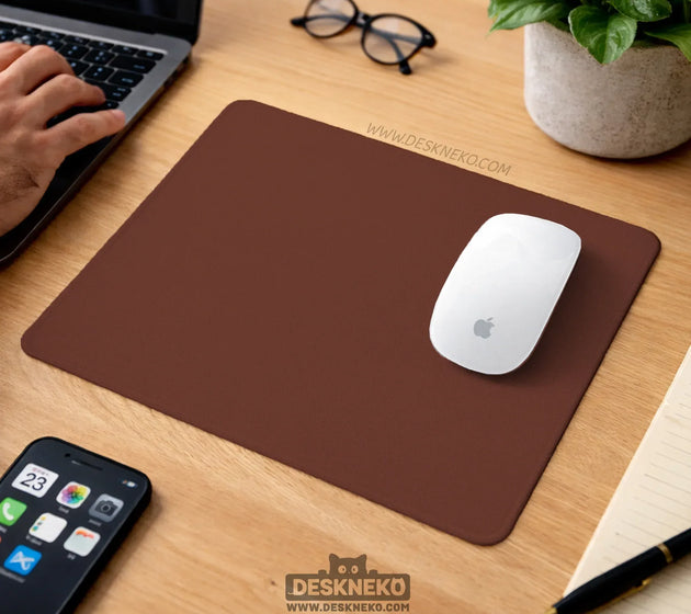 Ergonomic mahogany mousepad with wrist rest for office and gaming