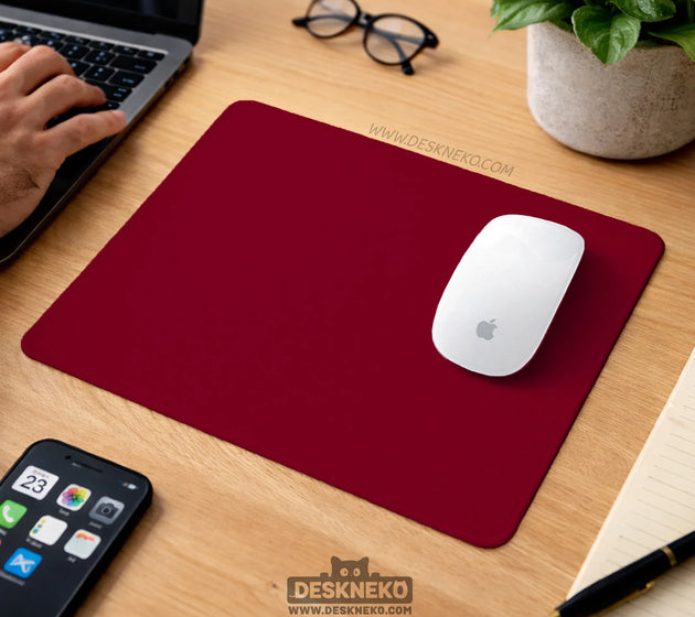 Burgundy desk mat for gaming and office desks | mousepad