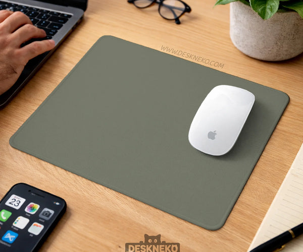 Eucalyptus Sage Desk Mat, Minimalist Extended Mousepad, Waterproof - Deskneko