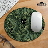 Botanical cat ergonomic mousepad with wrist rest for desk comfort