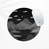 Midnight cat mountains mousepad