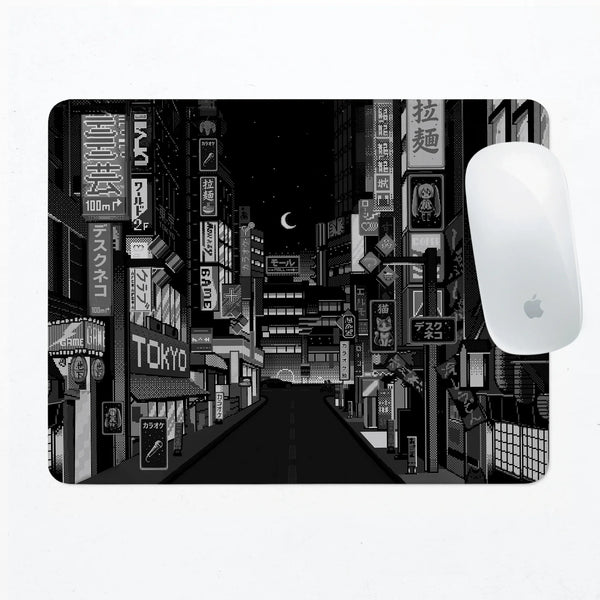 Black White Tokyo Desk Mat - Deskneko