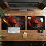 Crimson red dragon desk mat mousepad