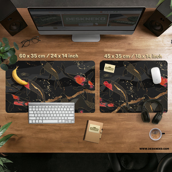 Koi Fish Art Desk Mat Mousepad - Desk Mat - Deskneko - Desk Mats & Mousepads