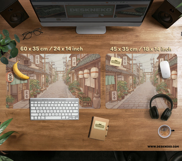 Beige japandi desk mat mousepad