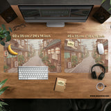 Beige japandi desk mat mousepad