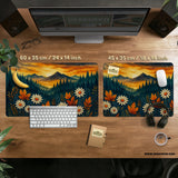 Sunset forest mountain desk mat