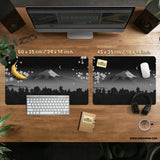 Black mount fuji desk mat