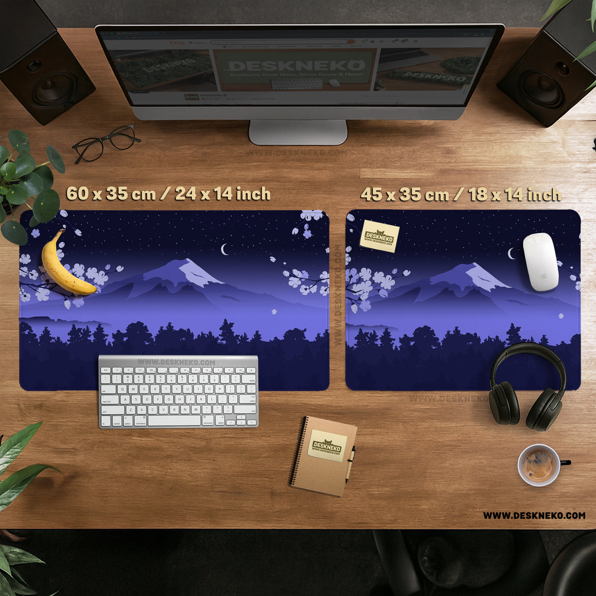 Blue mount fuji desk mat mousepad