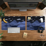 Navy blue mousepad with cat shaped hills