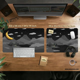 Midnight cat mountains mousepad
