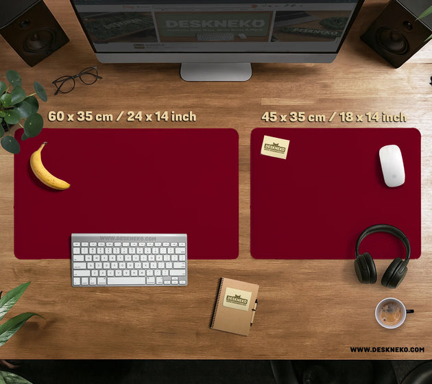 Burgundy desk mat for gaming and office desks | mousepad