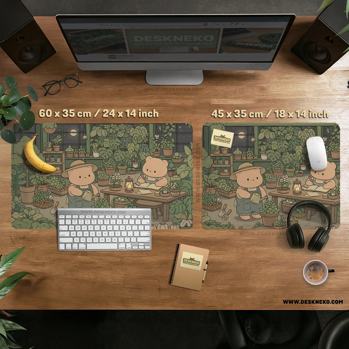 Kawaii bear desk mat XXL extended mousepad for keyboard and desk