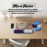 Blue anime aesthetic desk mat mousepad