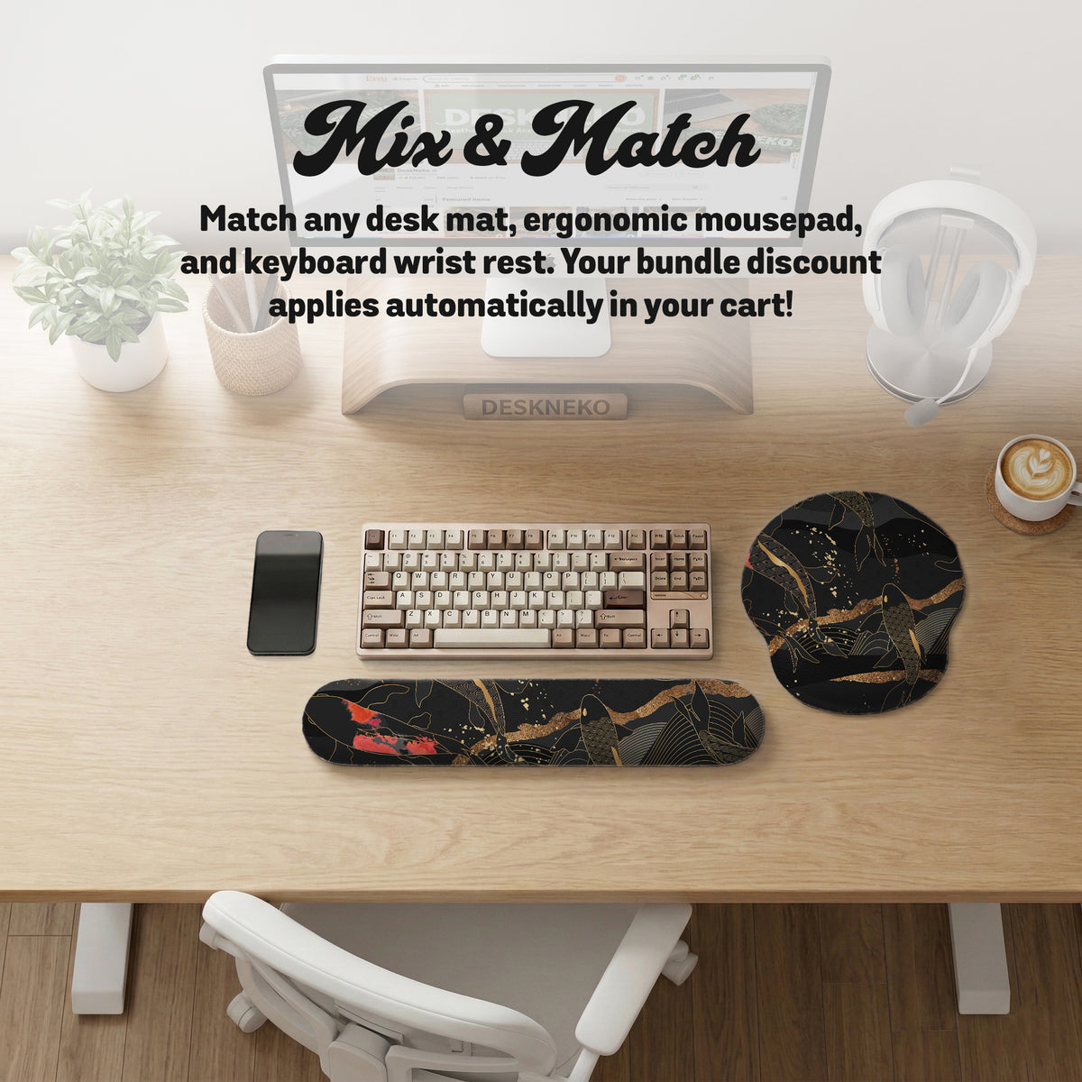 Koi waves desk mat
