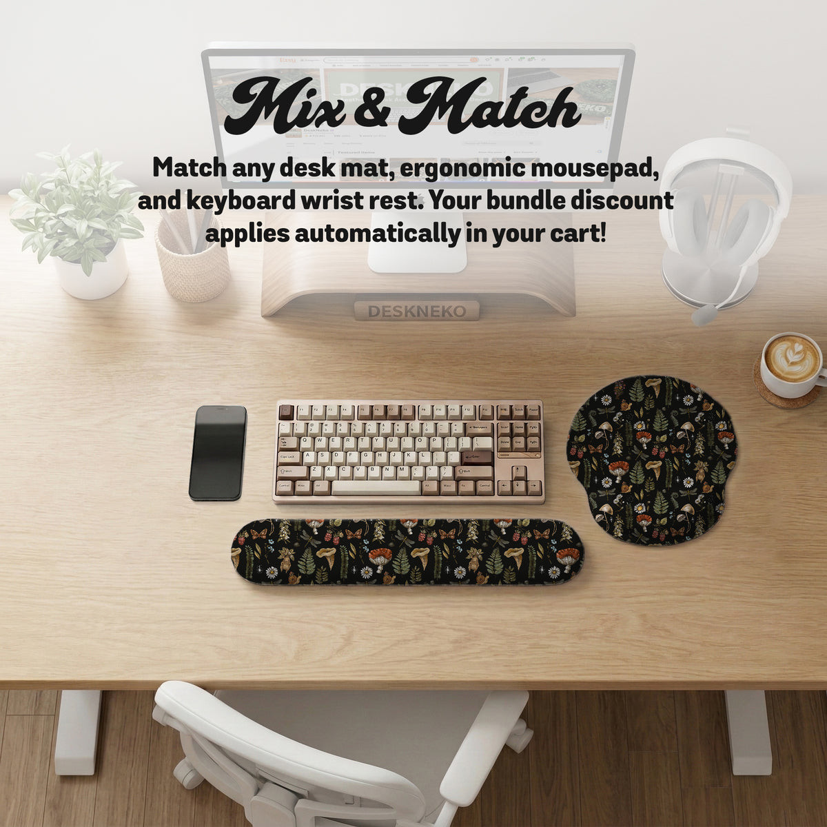 Woodland pattern wrist rest