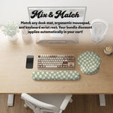 Sage checkered ergonomic wrist rest