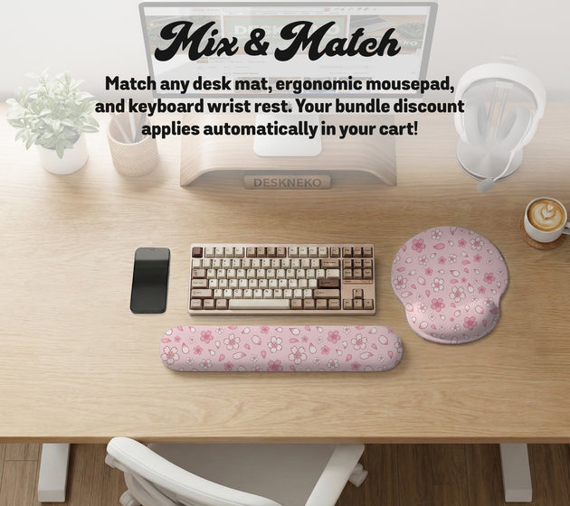 Pink cherry blossom wrist rest