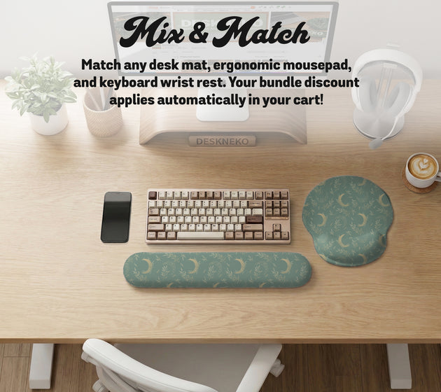 Celestial moon ergonomic wrist rest set