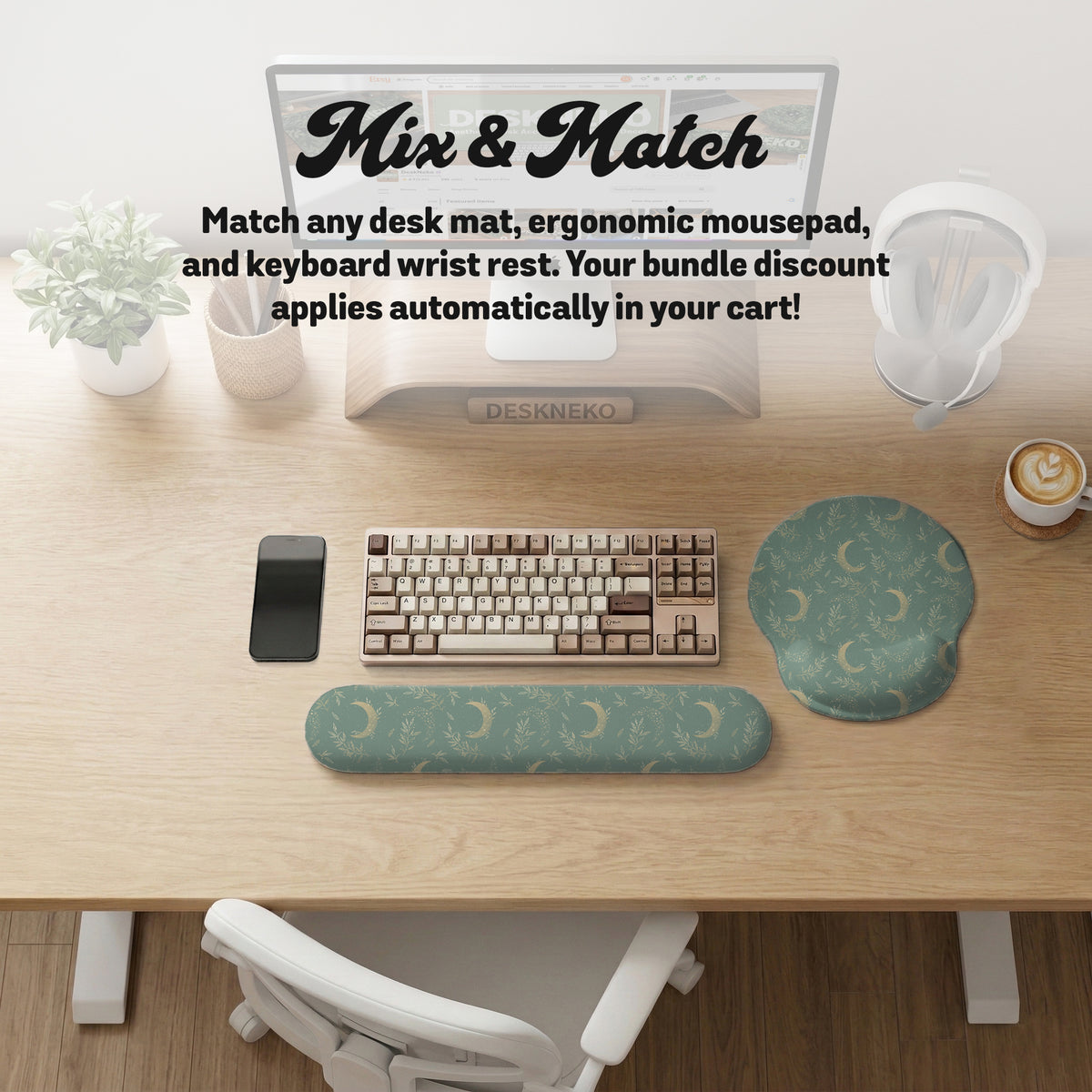 Celestial moon ergonomic wrist rest set