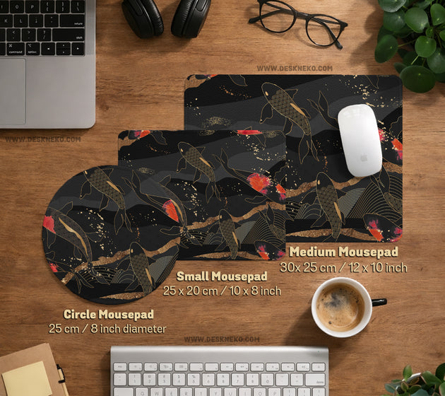 Koi fish art desk mat mousepad