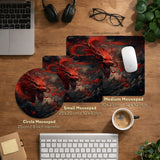 Crimson red dragon desk mat mousepad