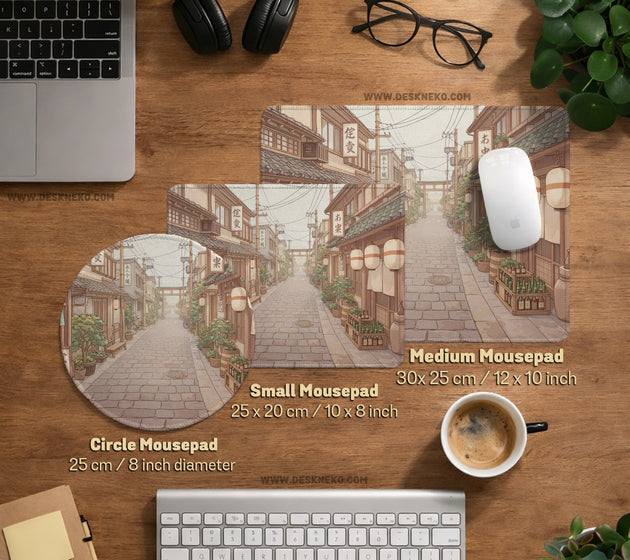 Beige japandi desk mat mousepad
