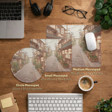 Beige japandi desk mat mousepad