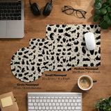 Black cat desk mat, cute XL mousepad for cozy office and gaming setup